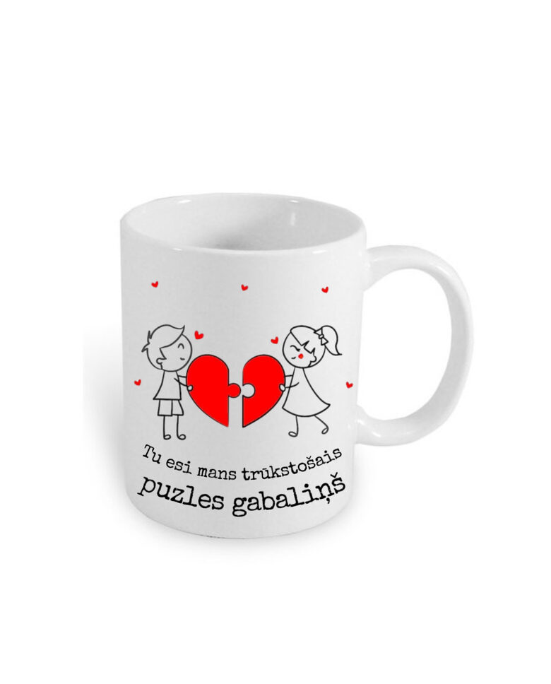 Valentīndienas krūze “Tu esi mans trūkstošais puzles gabaliņš” 330ml