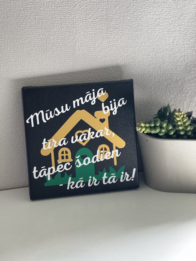 Black Canvas | “Kā ir tā ir” 15x15cm