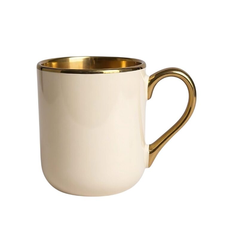 Personalizējama krūze ar zelta maliņu un osiņu 330ml