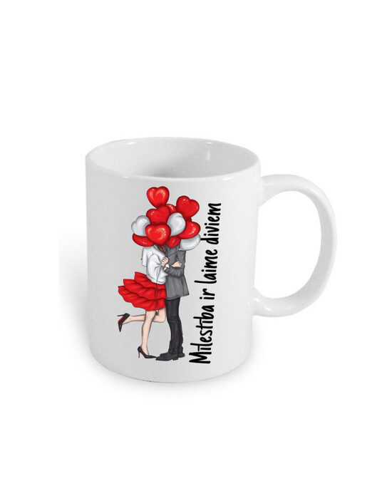 Valentīndienas krūze “Mīlestība ir laime diviem” 330ml