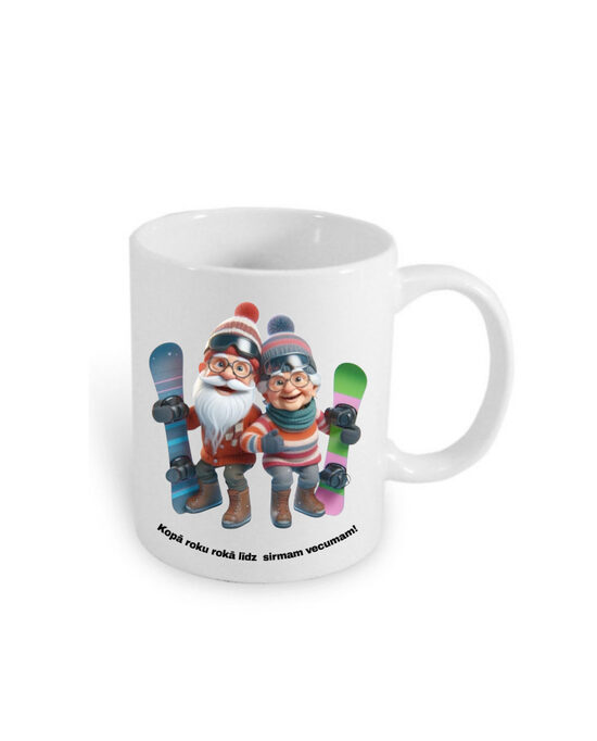 Valentīndienas krūze “Kopā roku rokā līdz sirmam vecumam” 330ml