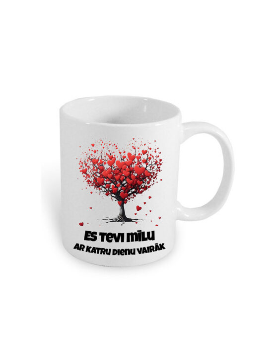 Valentīndienas krūze “Es Tevi mīlu ar katru dienu vairāk” 330ml
