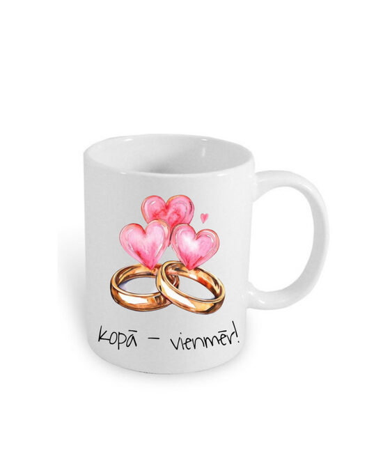 Krūze ar apdruku pārim “Kopā-vienmēr”, 330ml