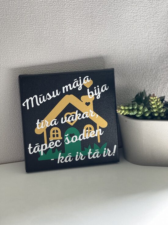 MELNA KANVA | Kā ir tā ir 15x15cm