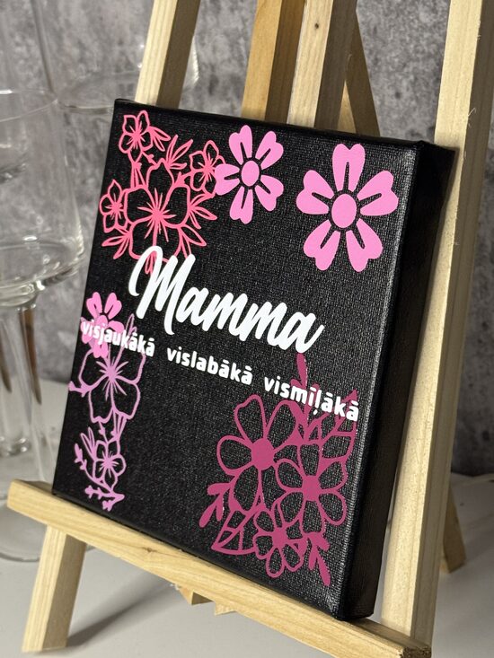 MELNA KANVA | MAMMA 15x15cm